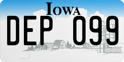 IA license plate DEP099