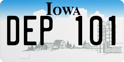IA license plate DEP101