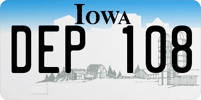 IA license plate DEP108