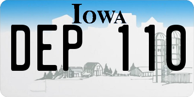 IA license plate DEP110