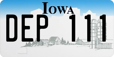 IA license plate DEP111
