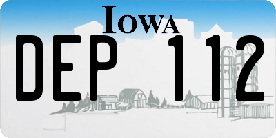 IA license plate DEP112