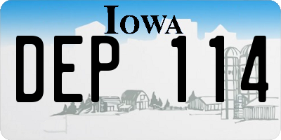IA license plate DEP114