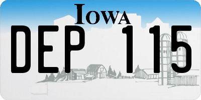 IA license plate DEP115