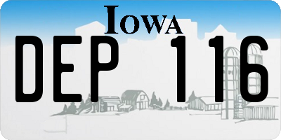 IA license plate DEP116