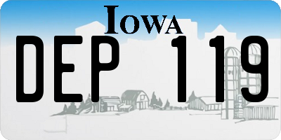 IA license plate DEP119