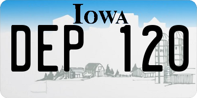 IA license plate DEP120