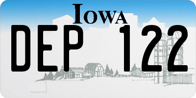 IA license plate DEP122