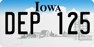 IA license plate DEP125