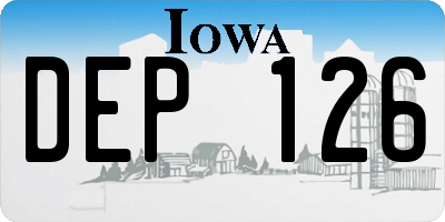 IA license plate DEP126