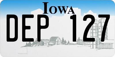 IA license plate DEP127