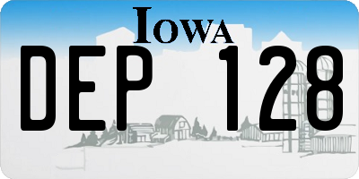 IA license plate DEP128