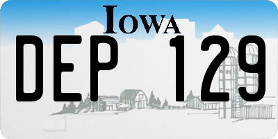 IA license plate DEP129