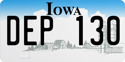 IA license plate DEP130