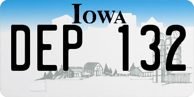 IA license plate DEP132