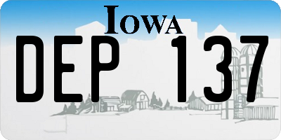 IA license plate DEP137