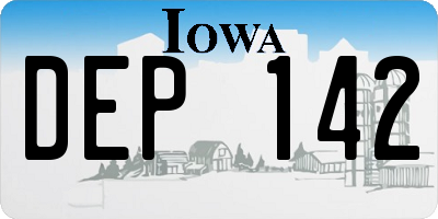 IA license plate DEP142