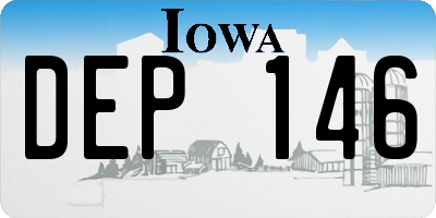 IA license plate DEP146