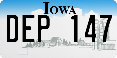 IA license plate DEP147