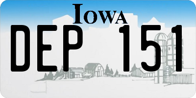 IA license plate DEP151