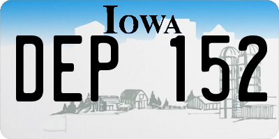 IA license plate DEP152