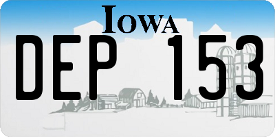 IA license plate DEP153