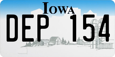 IA license plate DEP154