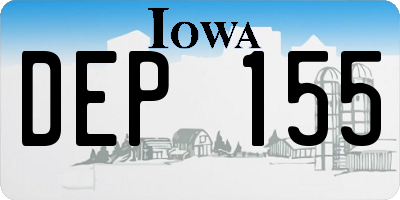 IA license plate DEP155