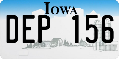 IA license plate DEP156