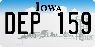 IA license plate DEP159