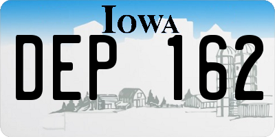 IA license plate DEP162