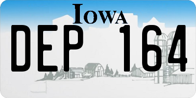 IA license plate DEP164