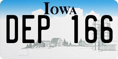 IA license plate DEP166