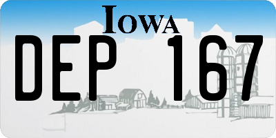 IA license plate DEP167