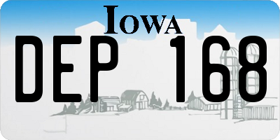 IA license plate DEP168