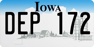 IA license plate DEP172