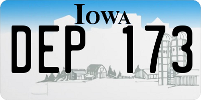 IA license plate DEP173