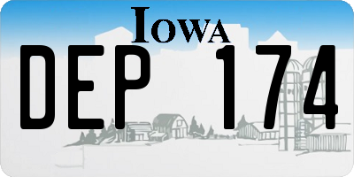 IA license plate DEP174