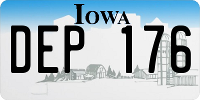 IA license plate DEP176