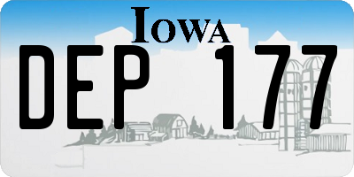 IA license plate DEP177