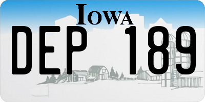 IA license plate DEP189