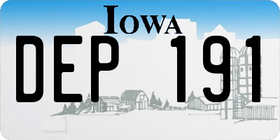 IA license plate DEP191