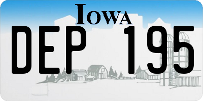 IA license plate DEP195