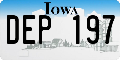 IA license plate DEP197