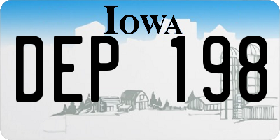 IA license plate DEP198