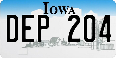 IA license plate DEP204
