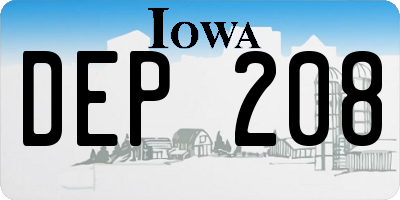 IA license plate DEP208