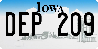 IA license plate DEP209