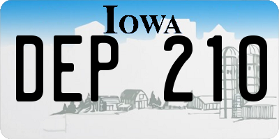 IA license plate DEP210