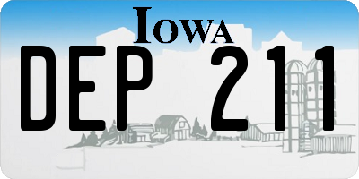 IA license plate DEP211